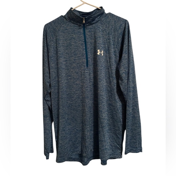 Under Armour Men's Blue HeatGear 1/4 Zip Pullover Sweatshirt XL - Picture 2 of 4